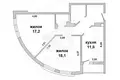 2 room apartment 63 m² Muchaviecki sielski Saviet, Belarus