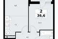 Appartement 2 chambres 37 m² Vnoukovo, Russie