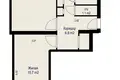 2 room apartment 52 m² Minsk, Belarus