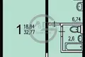 Wohnung 1 zimmer 32 m² Moskau, Russland