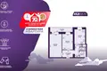 2 room apartment 56 m² Salihorsk, Belarus