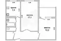 Appartement 2 chambres 49 m² Muchaviecki sielski Saviet, Bélarus