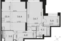 2 room apartment 60 m² Moscow, Russia