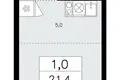 Квартира 1 комната 21 м² район Коммунарка, Россия