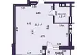 Квартира 1 комната 43 м² Минск, Беларусь