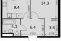 Mieszkanie 1 pokój 40 m² Moskwa, Rosja