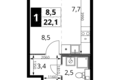Kawalerka 1 pokój 22 m² Chimki, Rosja