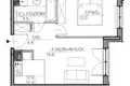 2 room apartment 41 m² in Warsaw, Poland