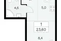 Mieszkanie 1 pokój 24 m² Moskwa, Rosja