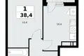 1 room apartment 38 m² Kommunarka, Russia