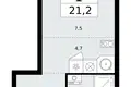 Apartamento 1 habitación 21 m² Kommunarka, Rusia