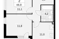 Mieszkanie 2 pokoi 49 m² Krasnoye Selo, Rosja