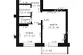 1 room apartment 43 m² Muchaviecki sielski Saviet, Belarus
