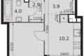 1 room apartment 36 m² Moscow, Russia