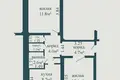 2 room apartment 53 m² Svislac, Belarus