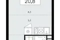 Квартира 1 комната 21 м² район Коммунарка, Россия