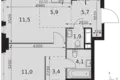 Квартира 2 комнаты 44 м² Москва, Россия