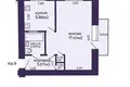 1 room apartment 31 m² Minsk, Belarus
