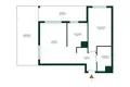 2 room apartment 53 m² in Warsaw, Poland