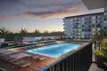 Kompleks mieszkalny New residence Hamilton with a swimming pool and a park, Town Square, Dubai, UAE