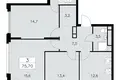 Mieszkanie 3 pokoi 76 m² Moskwa, Rosja