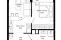 Apartamento 1 habitación 41 m² Moscú, Rusia
