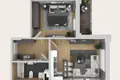 Квартира 2 комнаты 51 м² Рига, Латвия