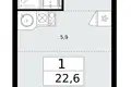 Apartamento 1 habitación 23 m² Kommunarka, Rusia