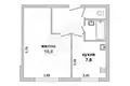 1 room apartment 35 m² Muchaviecki sielski Saviet, Belarus