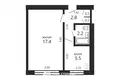 1 bedroom apartment 29 m² Minsk, Belarus