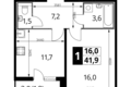 Mieszkanie 1 pokój 42 m² Lubiercy, Rosja