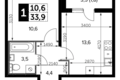 Mieszkanie 1 pokój 34 m² Leninsky District, Rosja