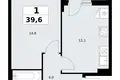 1 room apartment 40 m² Kommunarka, Russia