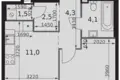 Mieszkanie 1 pokój 40 m² Moskwa, Rosja