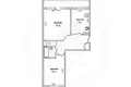 2 room apartment 50 m² Dzivin, Belarus