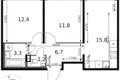 Квартира 2 комнаты 51 м² Ленинский городской округ, Россия