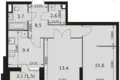 Appartement 2 chambres 55 m² Moscou, Russie