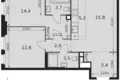 Mieszkanie 3 pokoi 63 m² Moskwa, Rosja