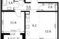 2 room apartment 50 m² Leninsky District, Russia