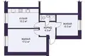 Wohnung 2 zimmer 44 m² Putcynski sielski Saviet, Belarus