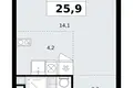 Mieszkanie 1 pokój 26 m² Moskwa, Rosja