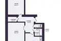 Appartement 2 chambres 58 m² Salihorsk, Bélarus