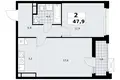 Apartamento 2 habitaciones 48 m² Kommunarka, Rusia