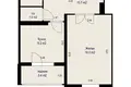 1 room apartment 43 m² Minsk, Belarus