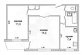 2 room apartment 46 m² Muchaviecki sielski Saviet, Belarus