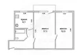 Wohnung 2 zimmer 45 m² Pielisca, Belarus