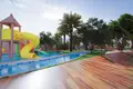 Complexe résidentiel New complex of furnished apartments Maimoon Gardens with a swimming pool, a waterfall and sports grounds, JVC, Dubai, UAE