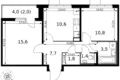 Mieszkanie 2 pokoi 54 m² Leninsky District, Rosja