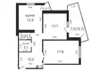2 bedroom apartment 61 m² Minsk, Belarus