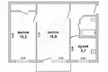 Wohnung 2 zimmer 43 m² Pielisca, Belarus
